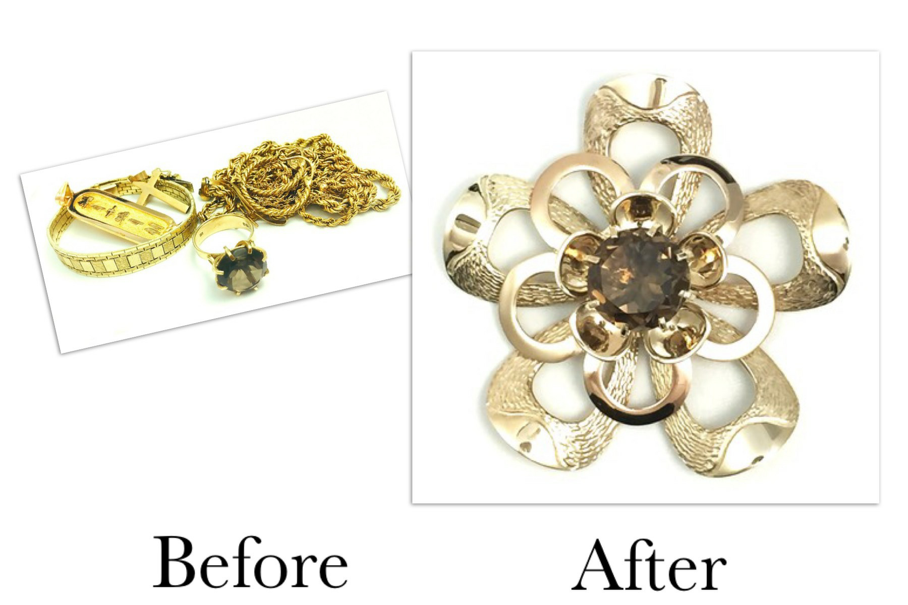 Smokey Quartz Flower Pendant