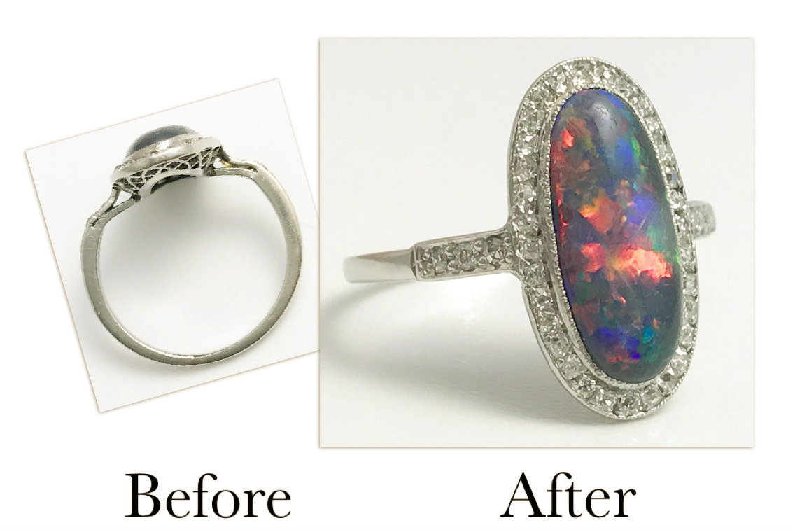 Opal & Diamond Ring