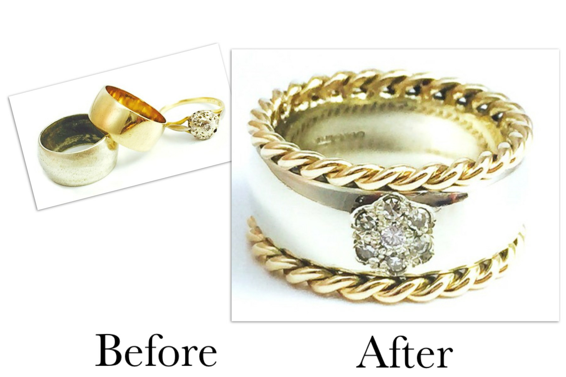 Two Tone Diamond Band