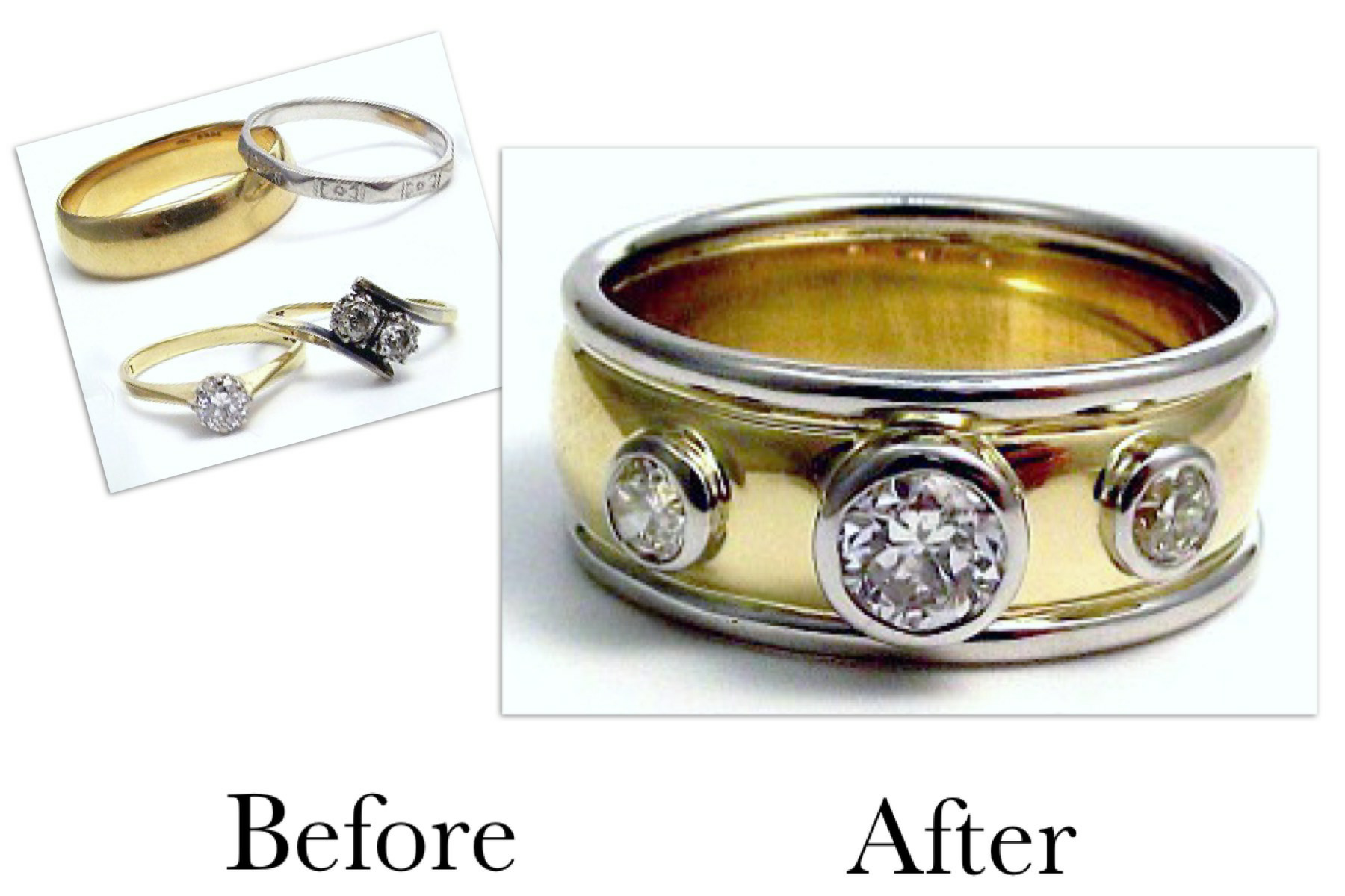 Bezel Set Two Tone Band