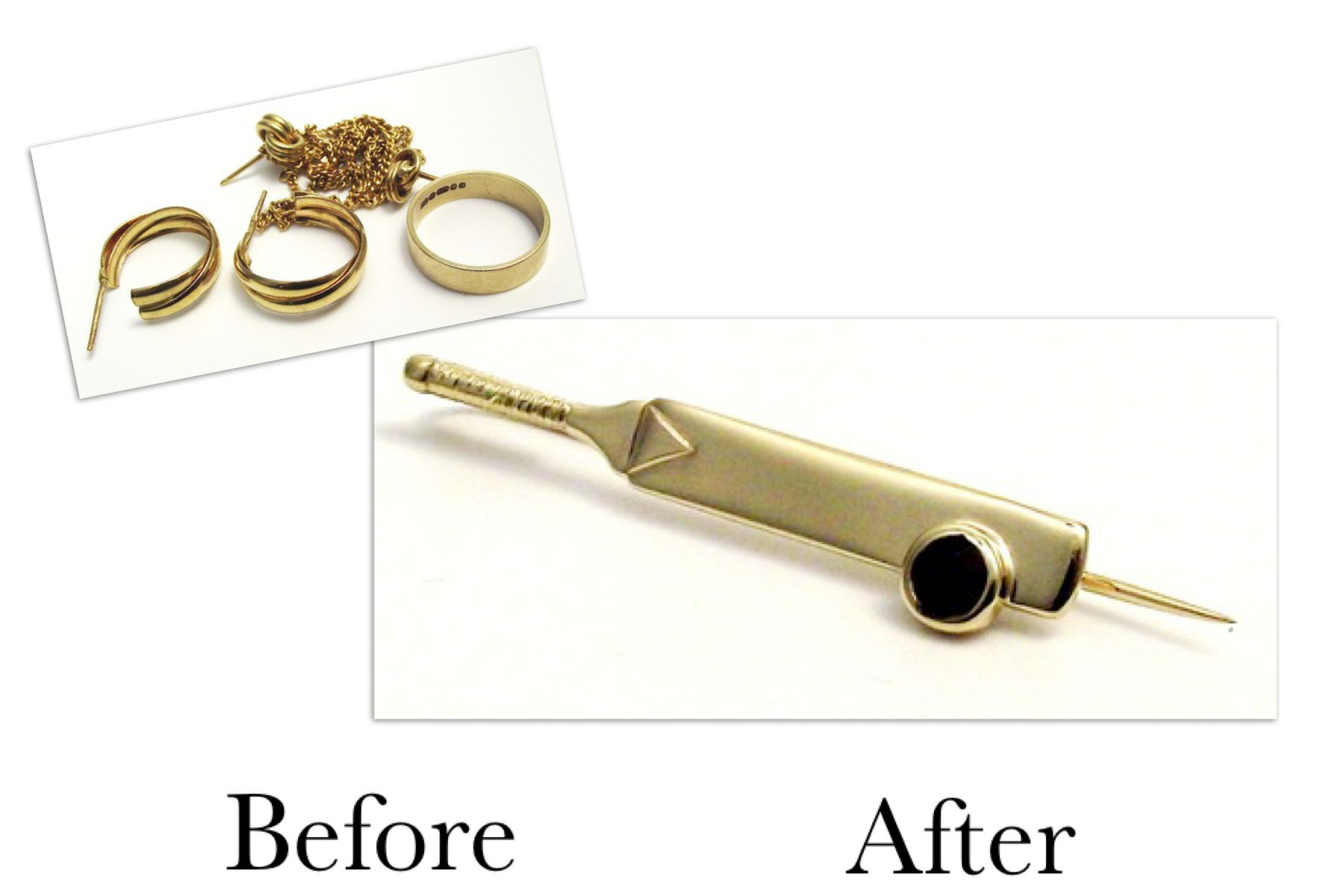 Gold Items Into A Cricket Bat