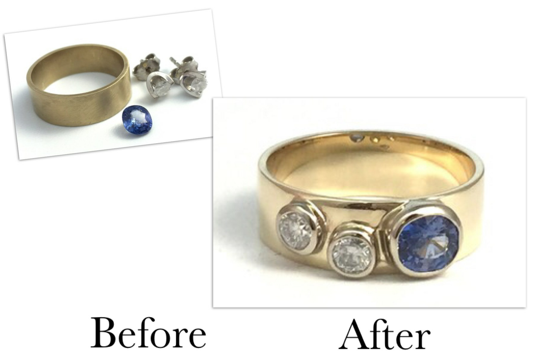 Sapphire & Diamond Band Ring