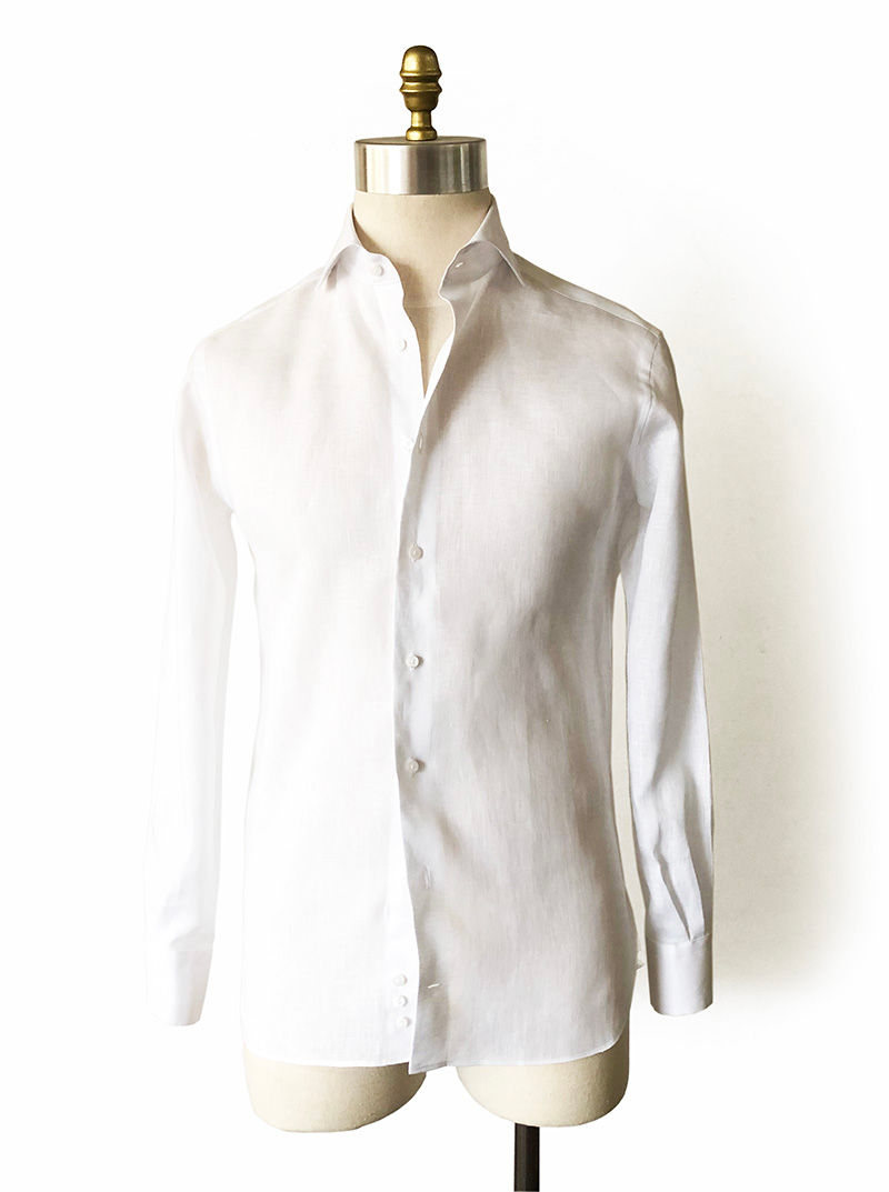 Thumbnail: FRESCO WHITE LINEN SHIRT