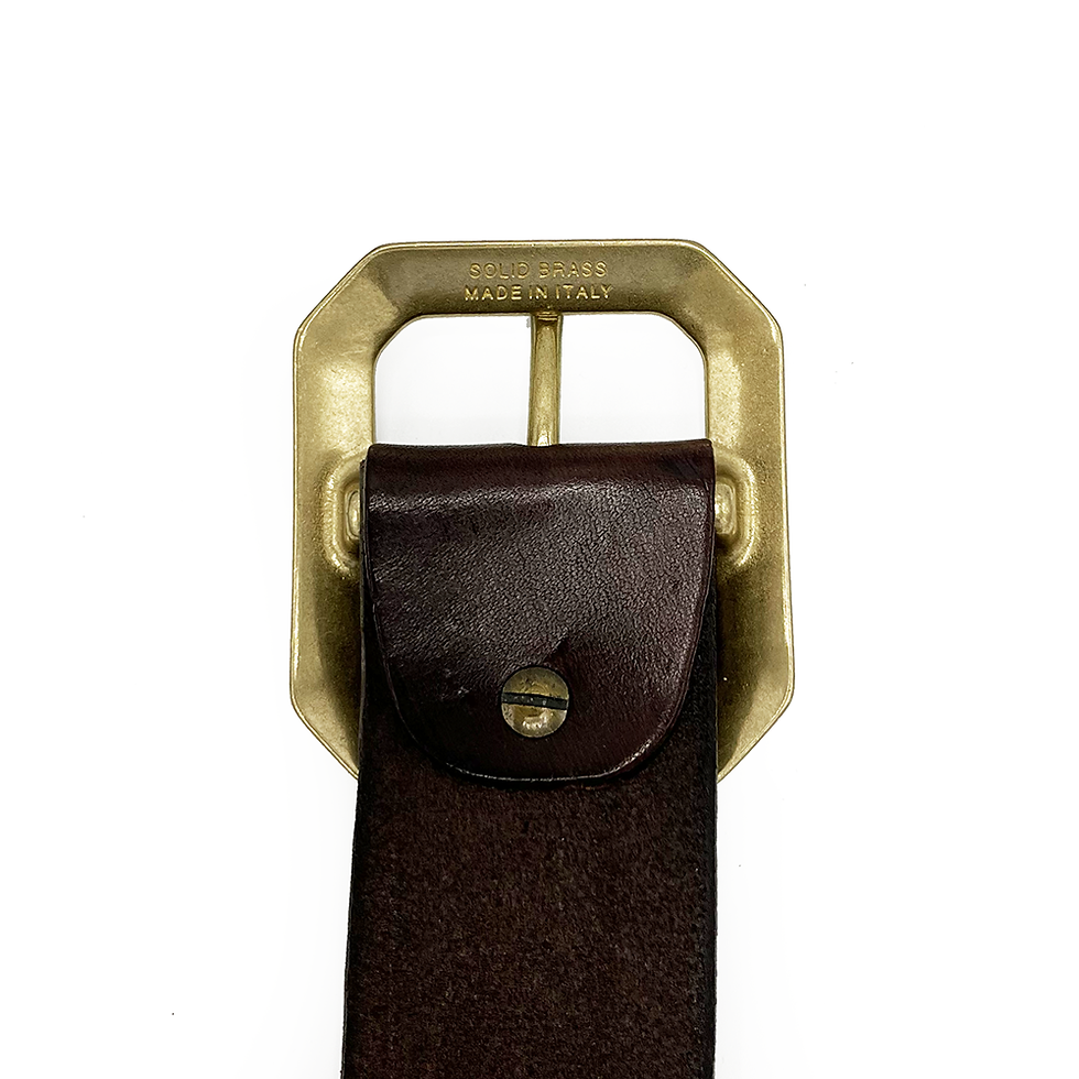 Thumbnail: 1.5" WIDE GARRISON AGED BROWN LEATHER BELT