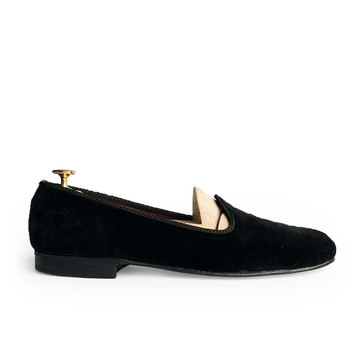 PAUL STUART BY EDWARD GREEN BLACK VELVET SLIPPERS