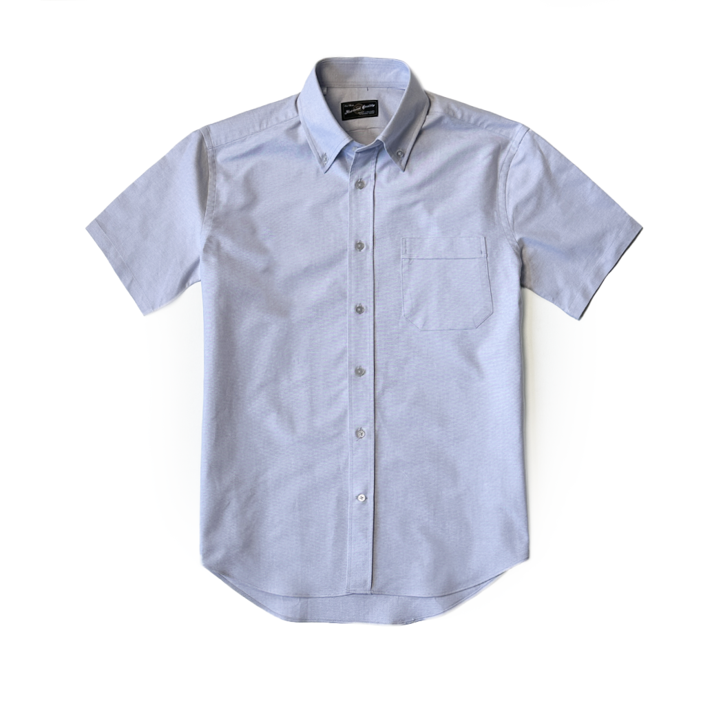 OCBD LIGHT GREY SHORT SLEEVE  SHIRT