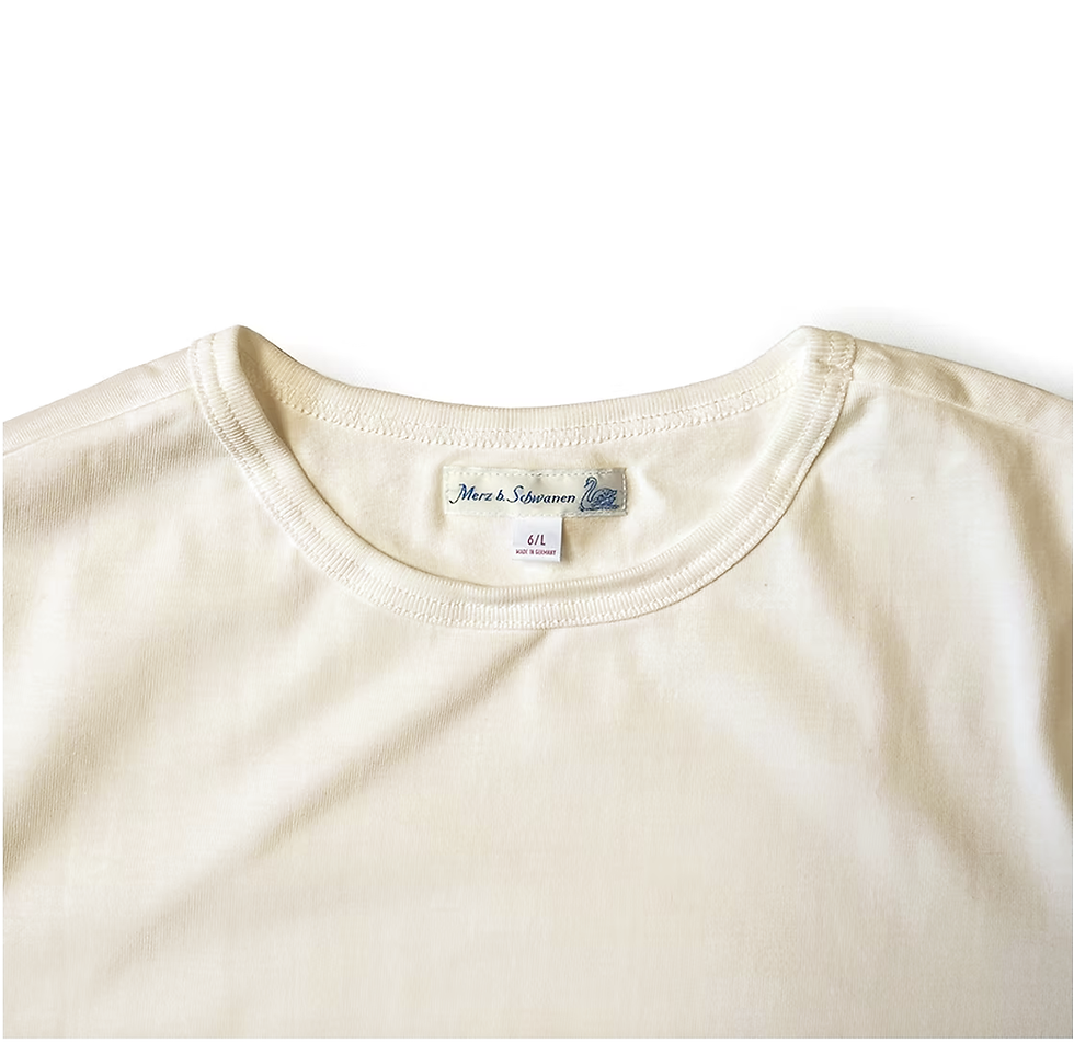 Merz B Schwanen 215 loopwheeled T shirt in nature color made in Germany