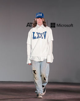 LXXV fashion clothing brand line clothes top best in atlanta young designer luxury tailoring high fashion runway model menswear womenswear quality atlanta young designer next best thing acne studios maison margiela loewe vogue gq magazine editorial hypebeast jacquemus collaboration collab edition atlanta fashion week pfw nyfw clothing clothes emerging young designer design lxxv LXXV 75 small business independent atl georgia city growing looking out on the look FW 22 2022