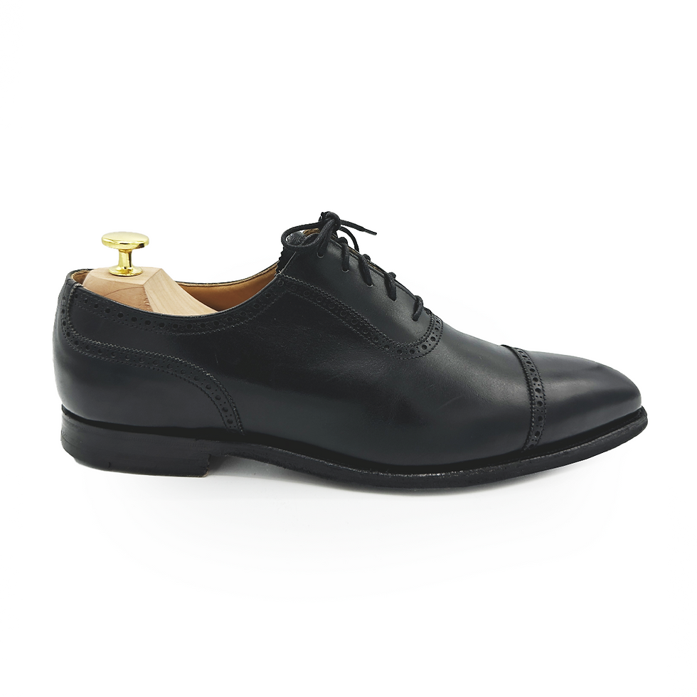 CROCKETT & JONES BLACK CAP TOE SHOE