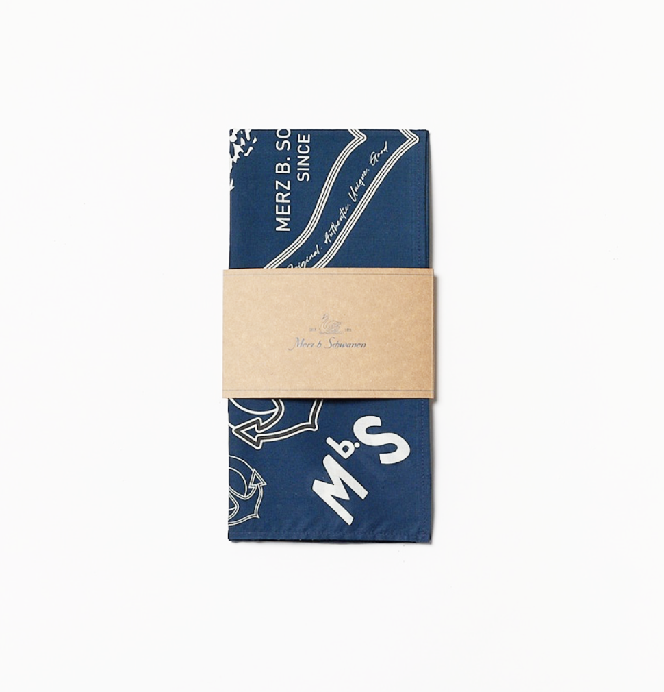 Thumbnail: MERZ B. SCHWANEN COTTON BANDANA 01 NAVY