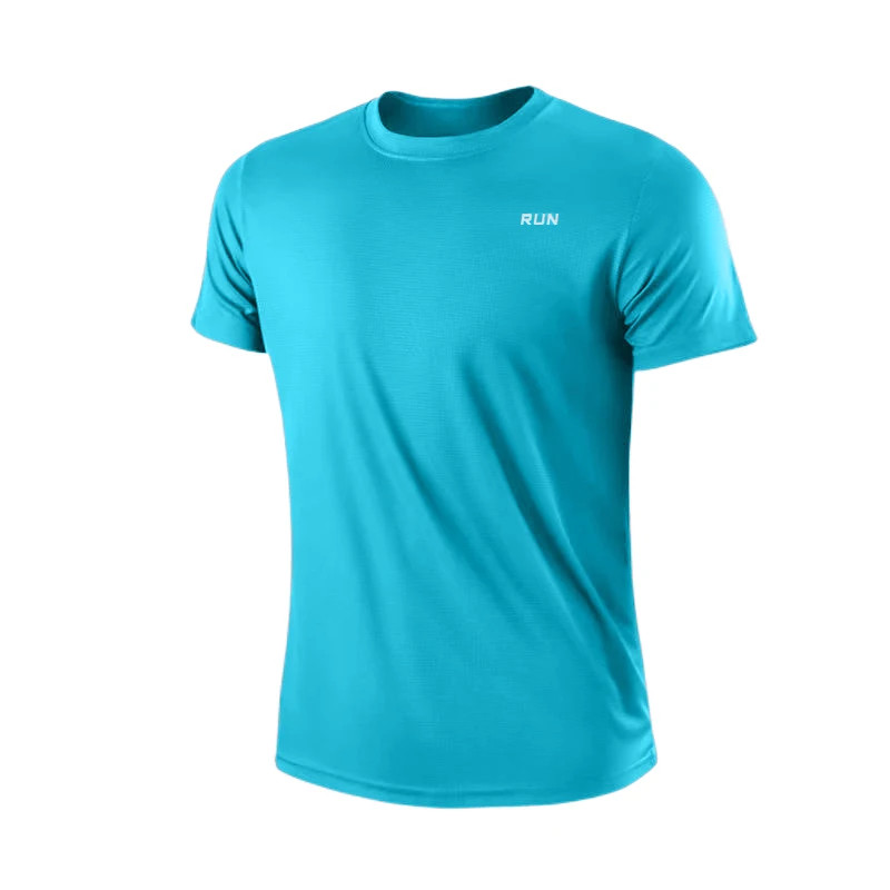 Thumbnail: Men's Quick Dry Short Sleeve Gym Running Moisture Wicking Round Neck T-Shirt