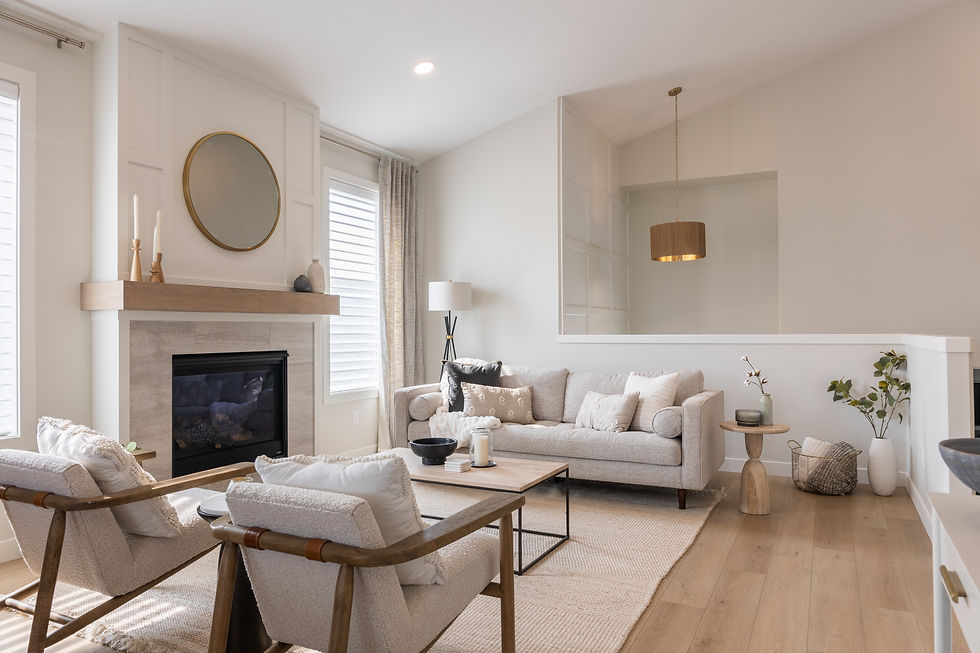 New Home Living Room in a Cedar Ridge Showhome