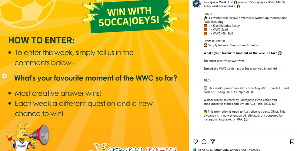 Week 3 to win with amzing prizes of Soccajoeys.