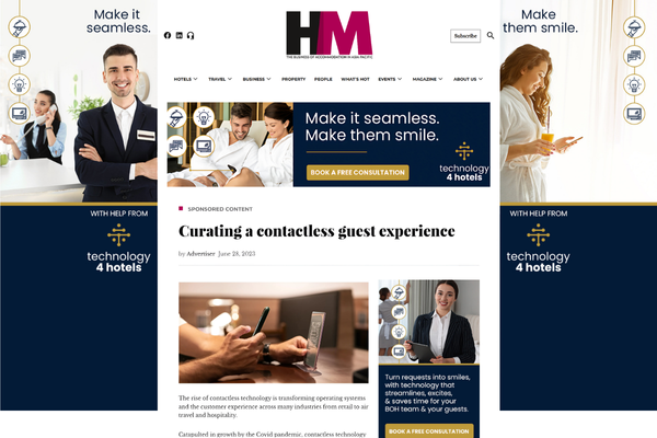 B2B marketing article on Sponsored Content for Technology 4 hotels.