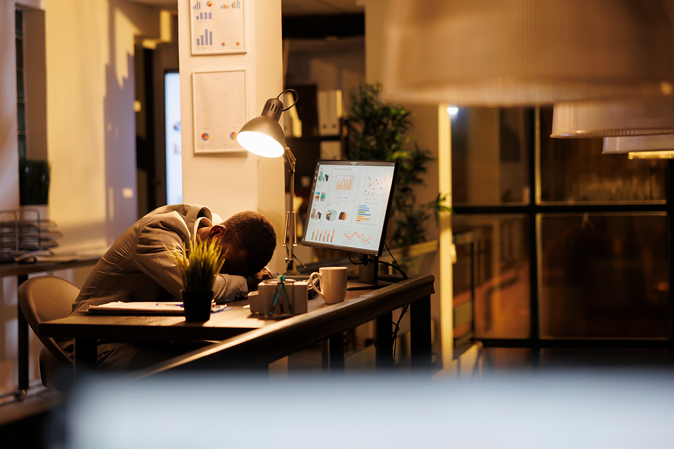 A person in the office after startup strategy planning.