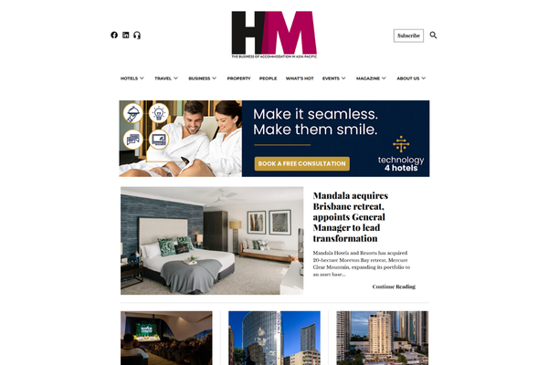 Vis for B2B hotel technology marketing page design.