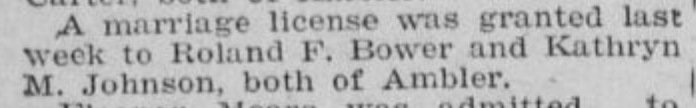 Clipping from Ambler Gazette (August 19, 1926): Page 6