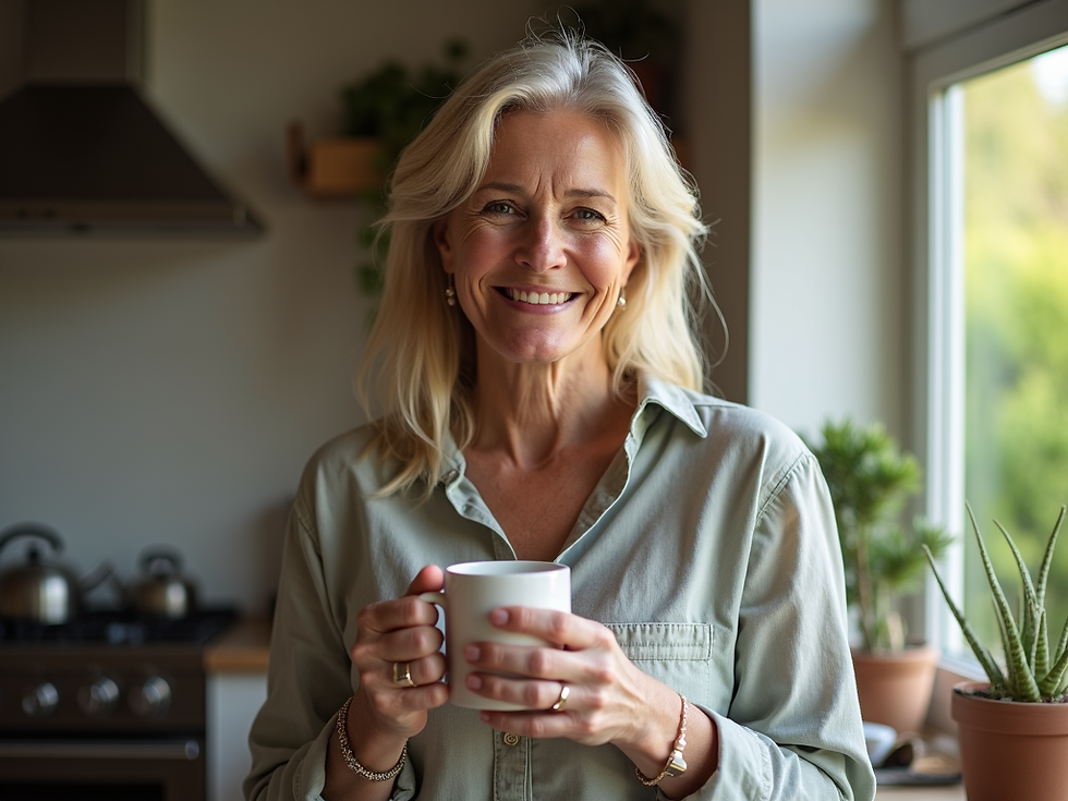 Eye-level view of a cozy room with natural plants and calming decor