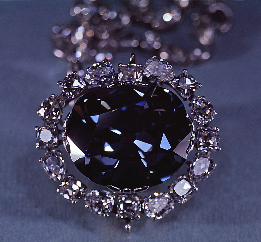 the hope diamond blue diamond set in diamond necklace