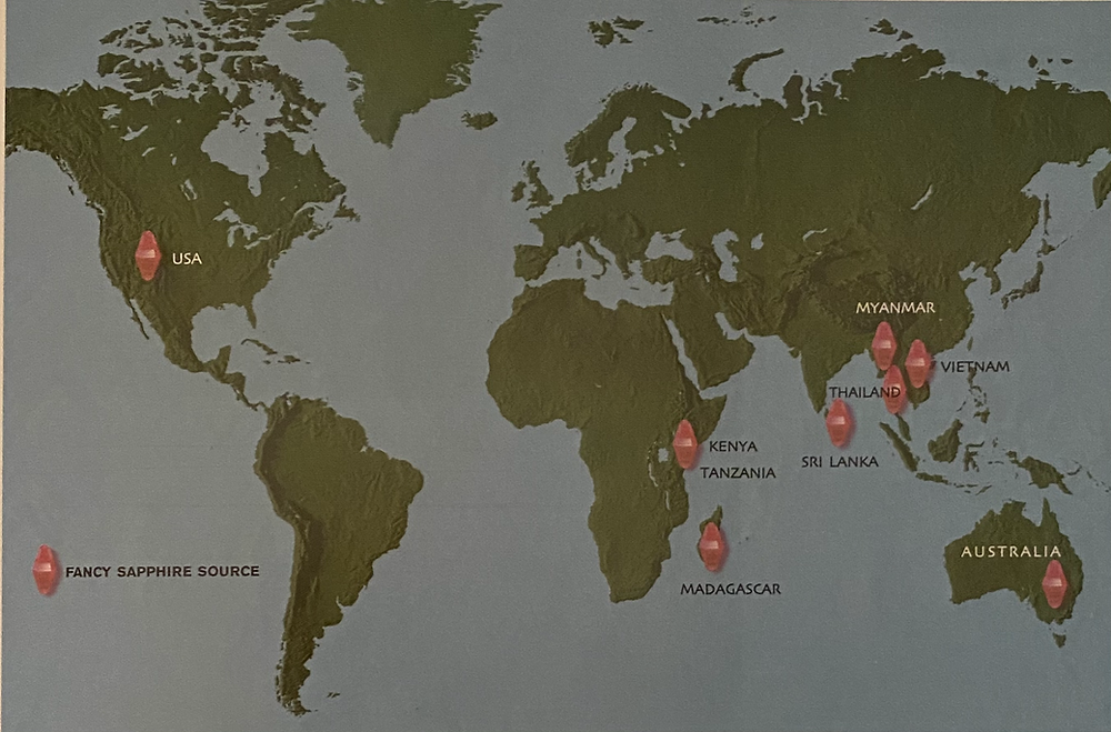 world map of fancy sapphire sources