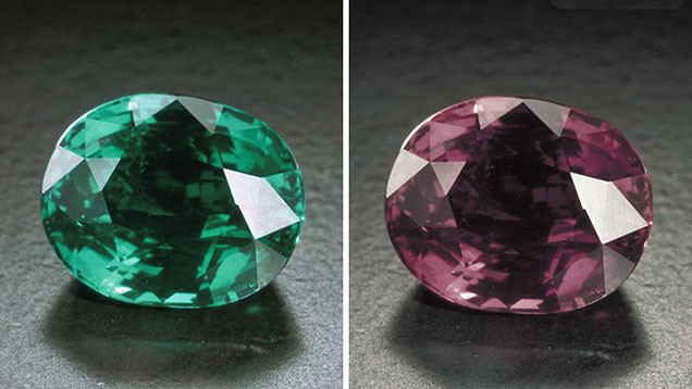loose cushion alexandrite colour change comparison