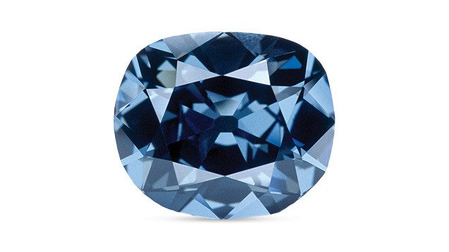 the hope diamond, blue diamond, loose, antique cushion, on a white background