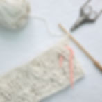 cream cabled cloth, shown in progress