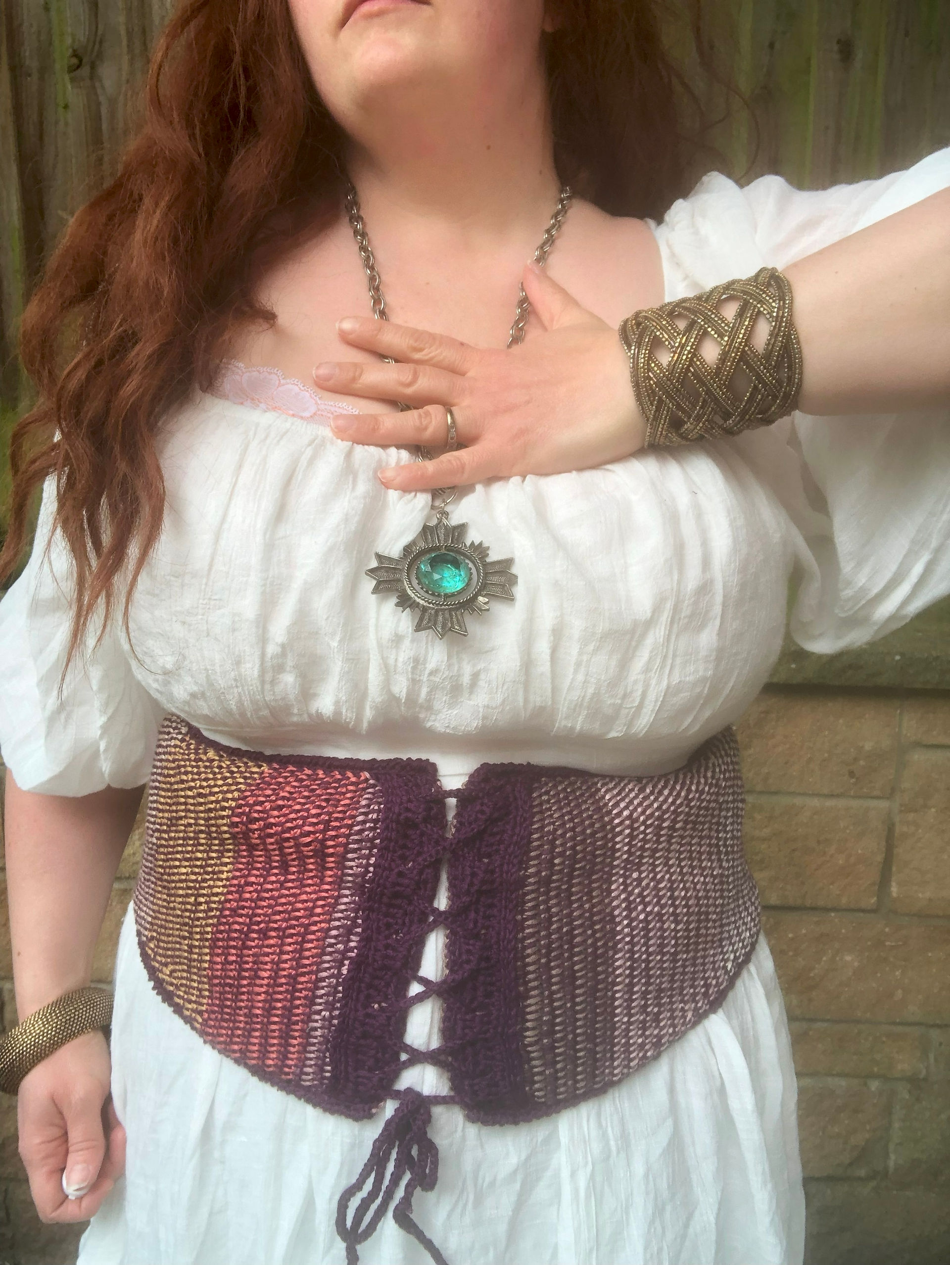 brown corset belt from front