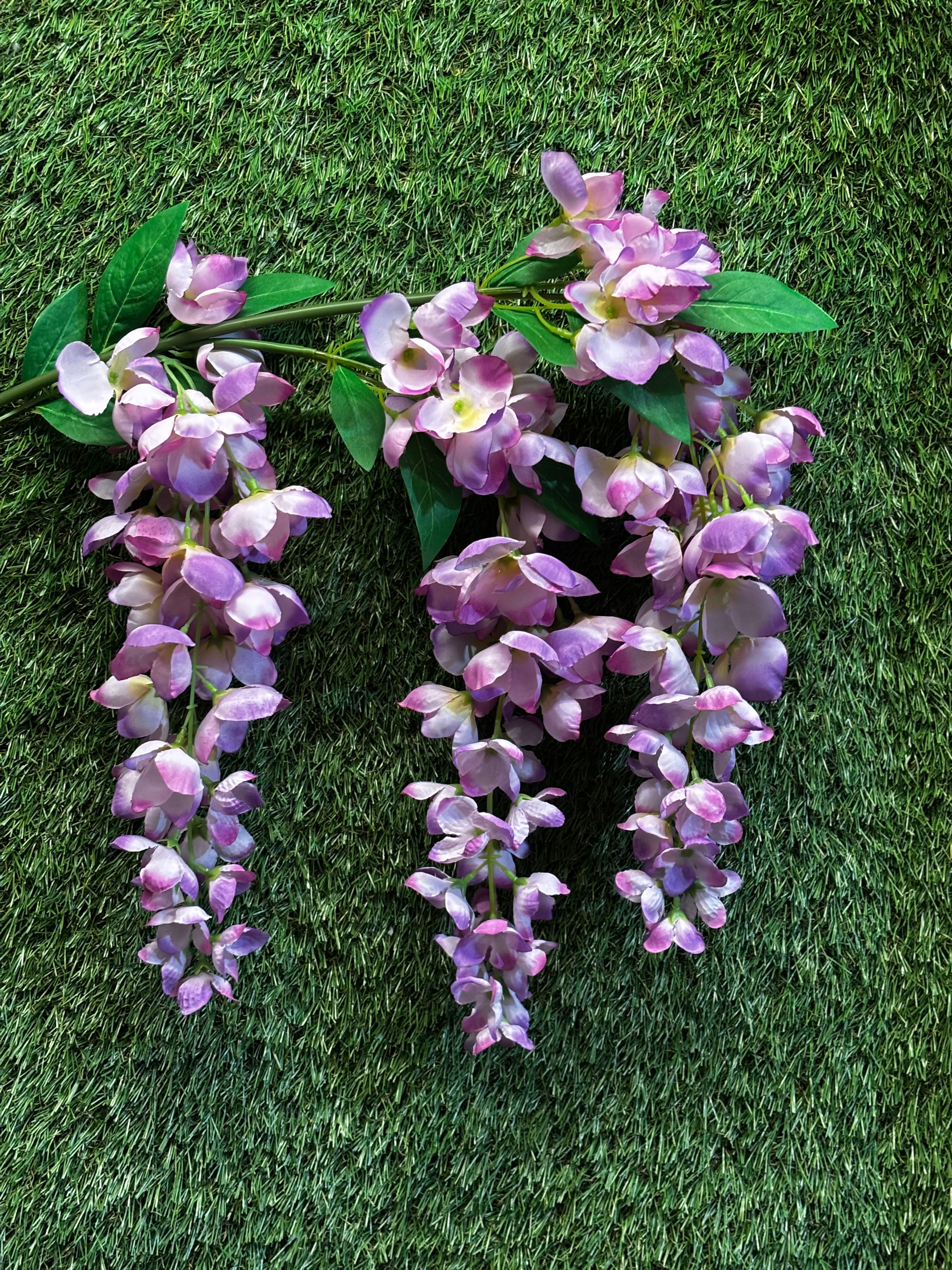 Deluxe Trailing Wisteria Purple / Pink 3 heads