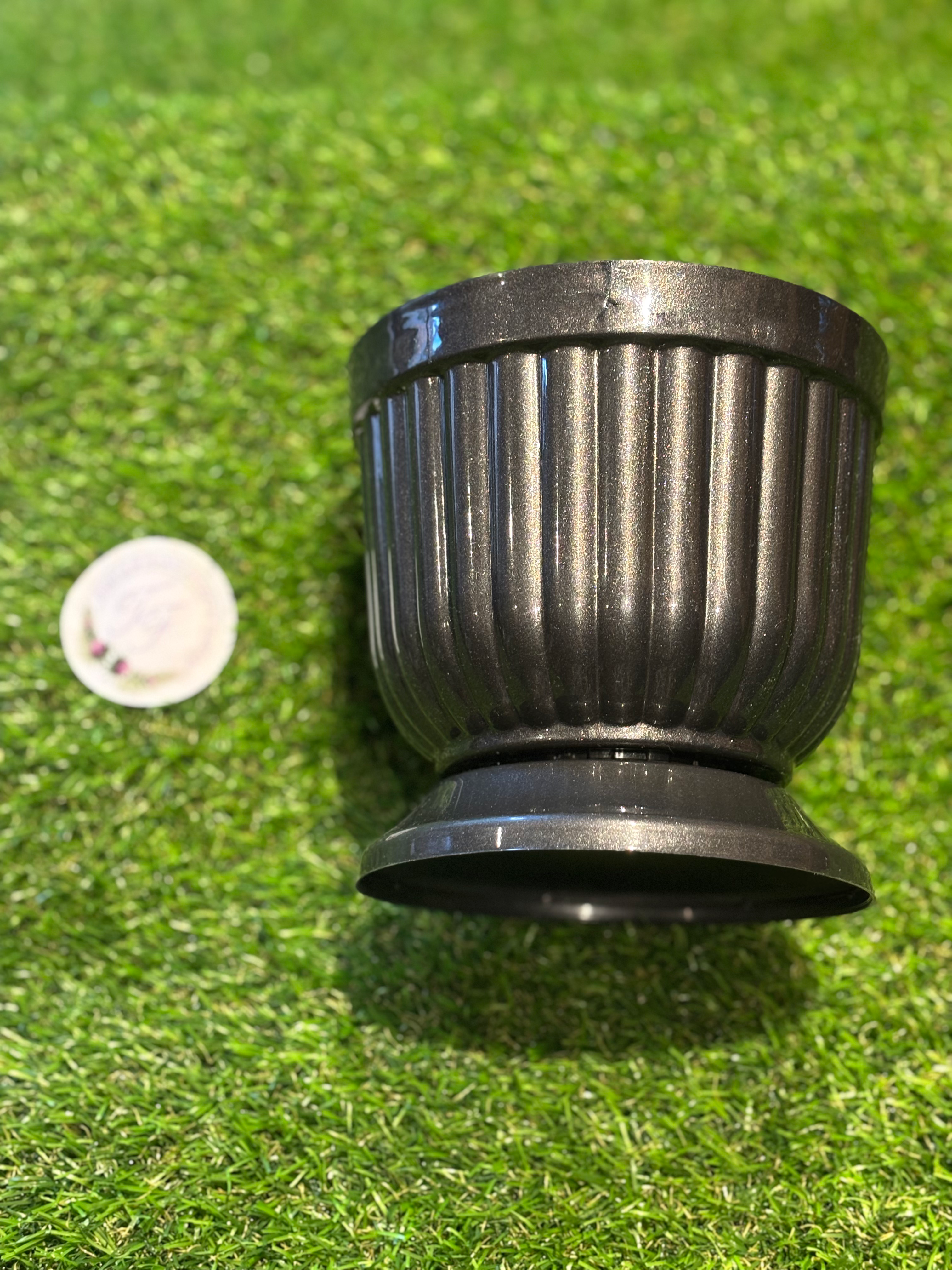 Small Column Flower Pot Graphite Grey