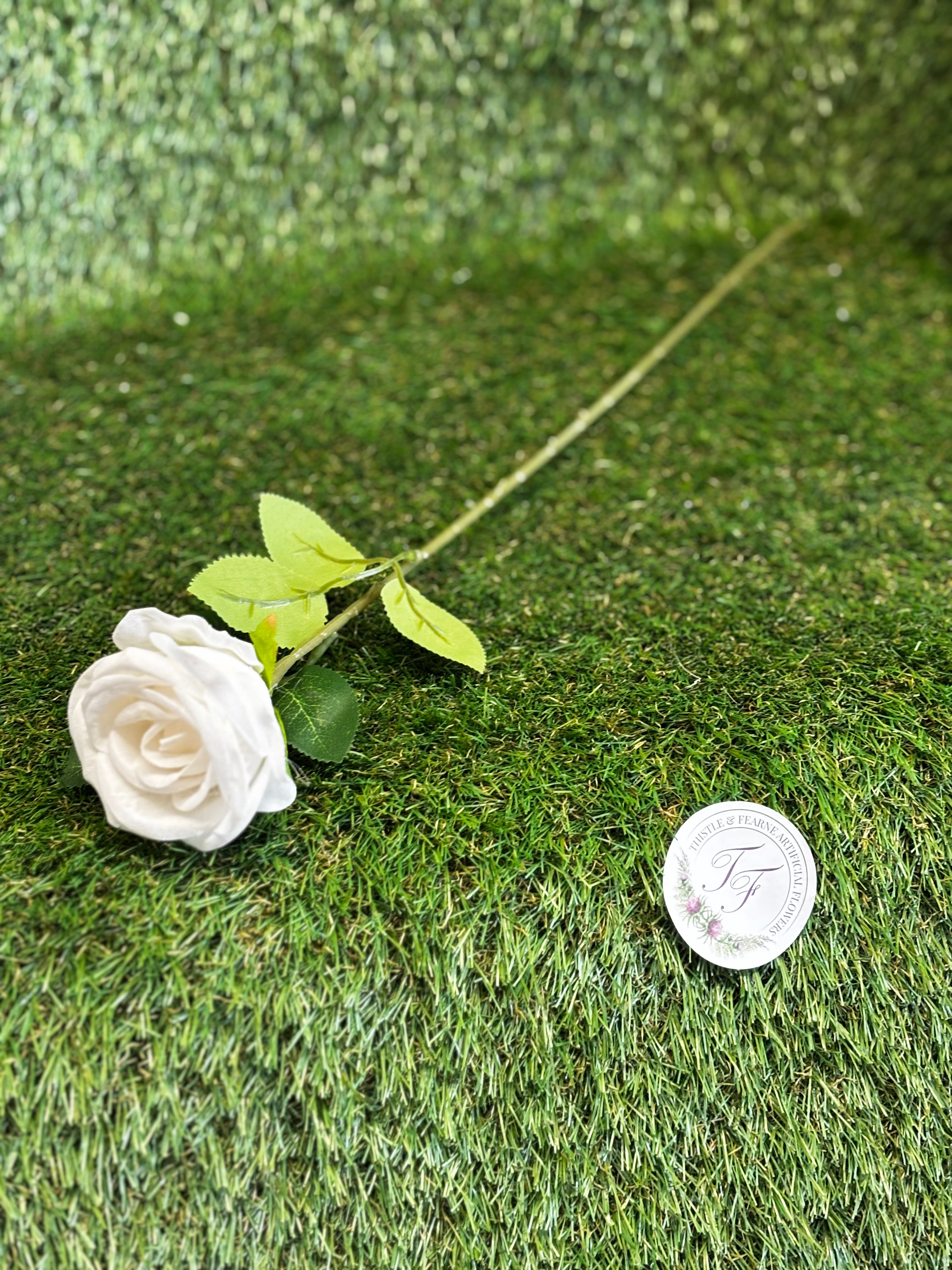 Velvet Rose Stem 50 Cm White