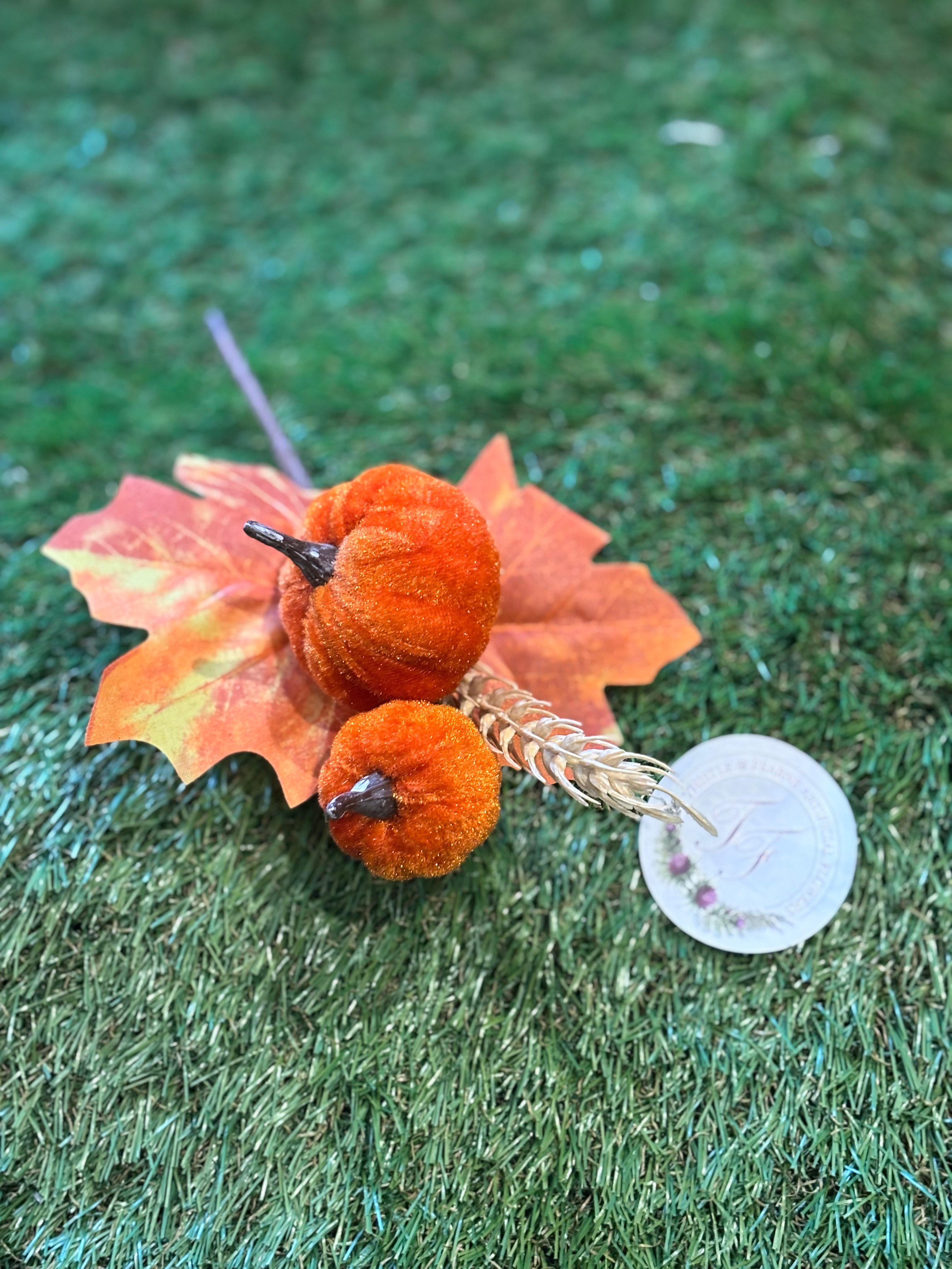 Autumn Pumpkin Pick Orange 2 Heads