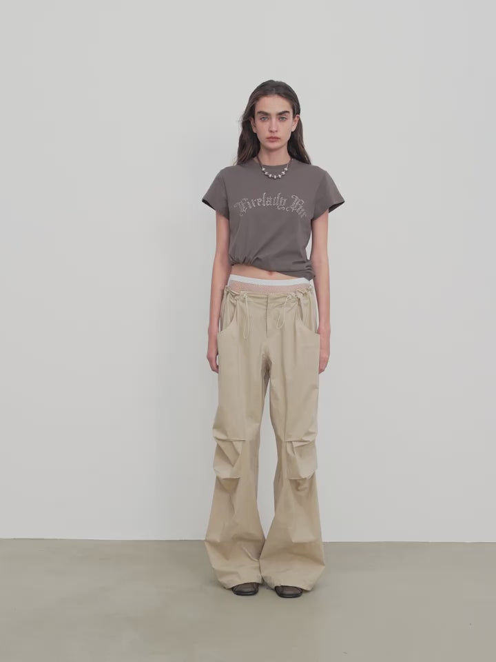 Thumbnail: "May Time" Luxury Bran Slightly Waist Rivet T-Shirt