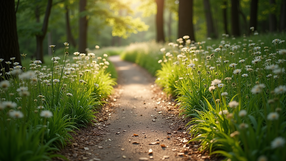 High angle view of a peaceful nature trail symbolizing a journey of healing