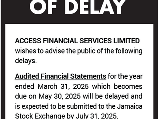 Access Financial Services Limited – Notice of Delay in Submission of Audited Financial Statements and Annual Report for the Year Ended March 31, 2025