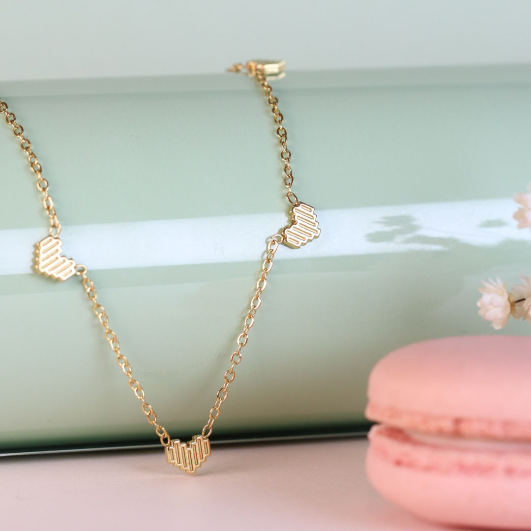 Gold Mini Heart Necklace โ Stainless Steel Romantic Gift for Women