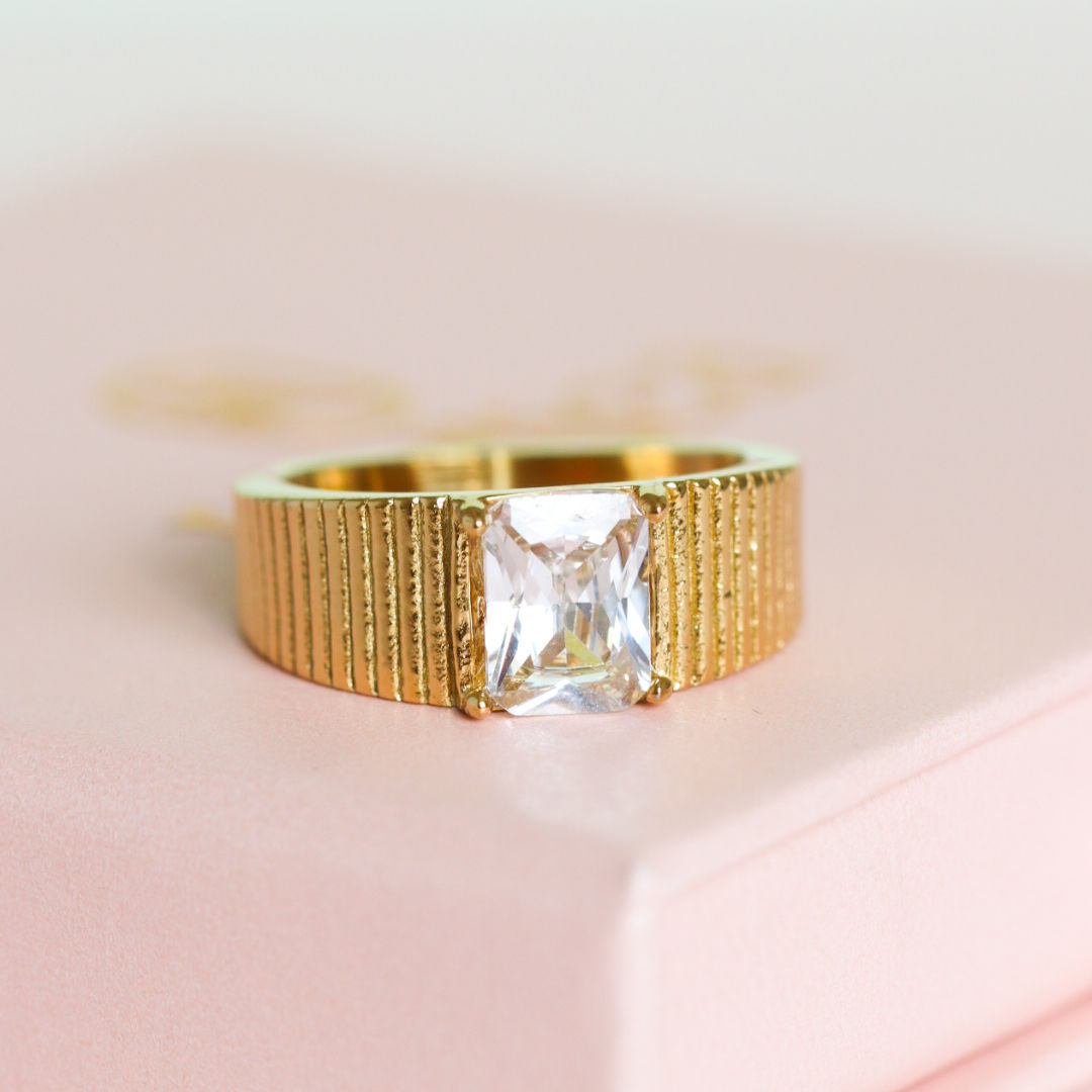 Square Crystal Ring