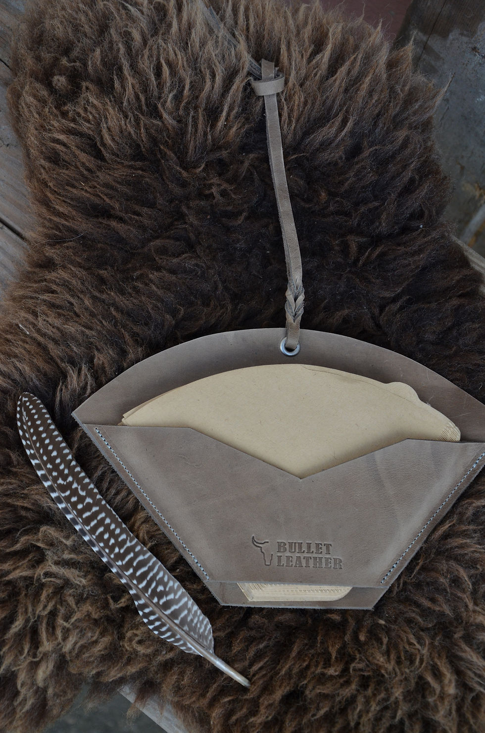 Miniaturbild: Leder Kaffeefilterhalter - Grey