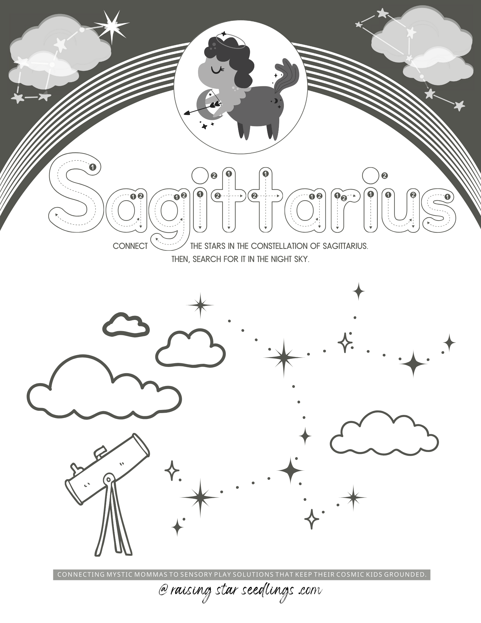 ♐ Sagittarius constellation connect the dots