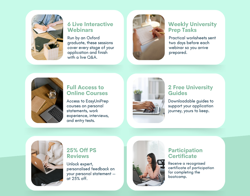 Everything you need to strengthen your university application in one place — live webinars
