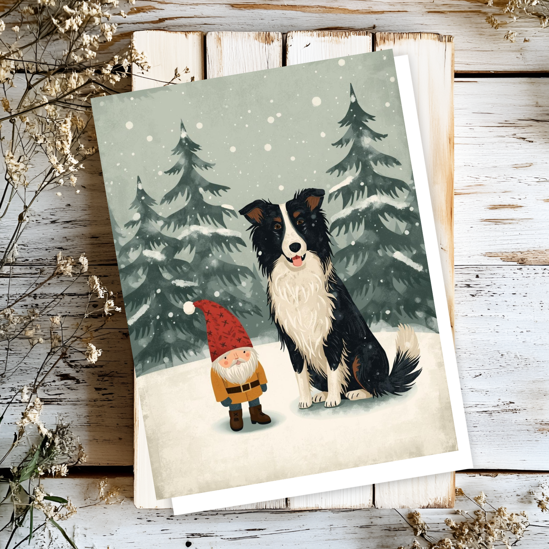 Gnome for the Holidays - Border Collie