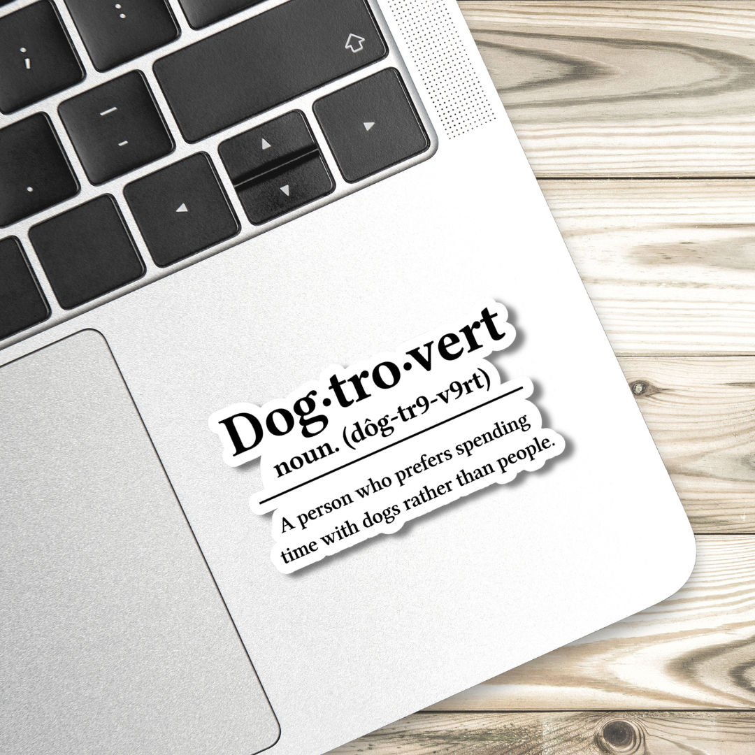 Dogtrovert Dictionary Definition Sticker