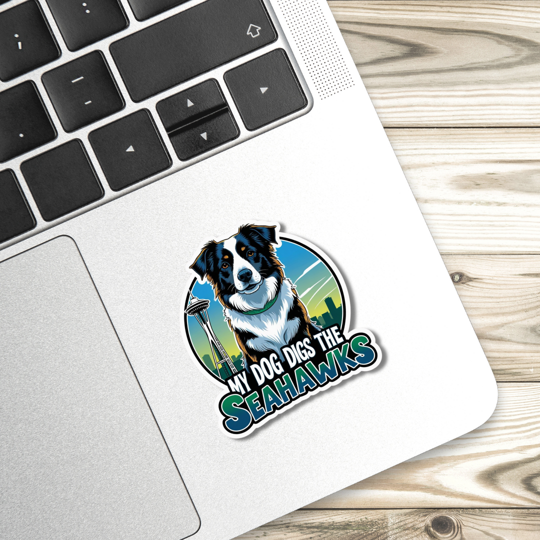 Dog Digs Seahawks - Border Collie 