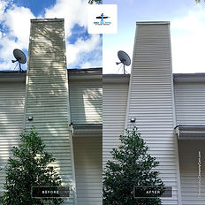 Centerport chimney before and after