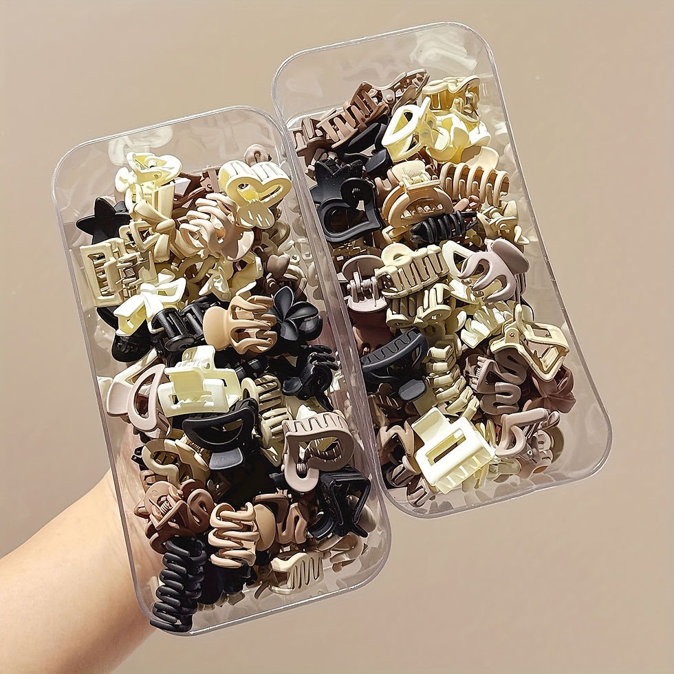 Miniatura: 5/10/20/30pcs Beige Mixed Pack Small Clips, Cute Girl Accessories - Perfect for 
