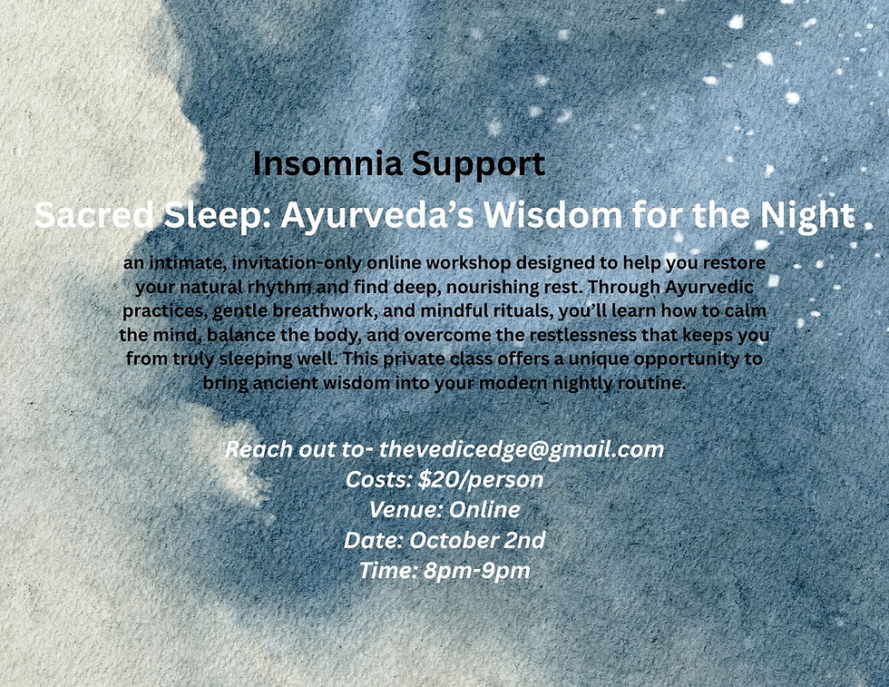 Sacred Sleep: Ayurveda's Wisdom for the Night/ Insomnia Support