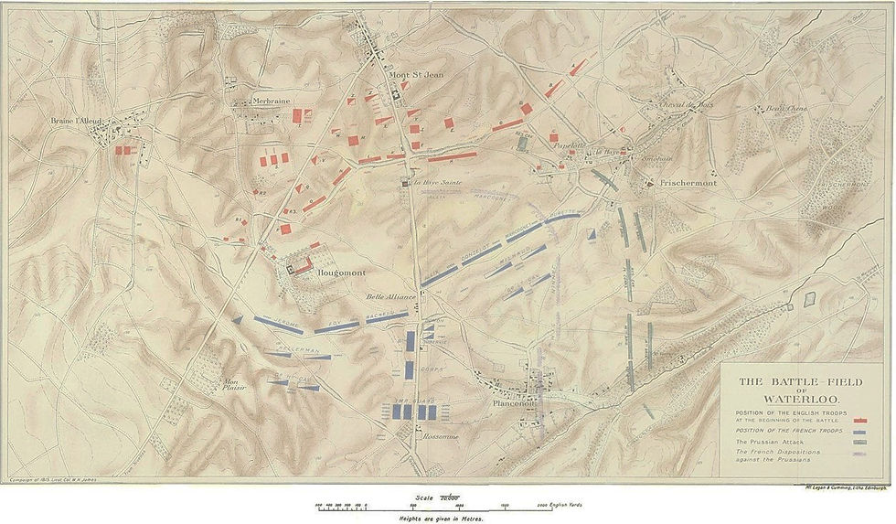 Fichermont - Plan de la bataille de Waterloo 1815