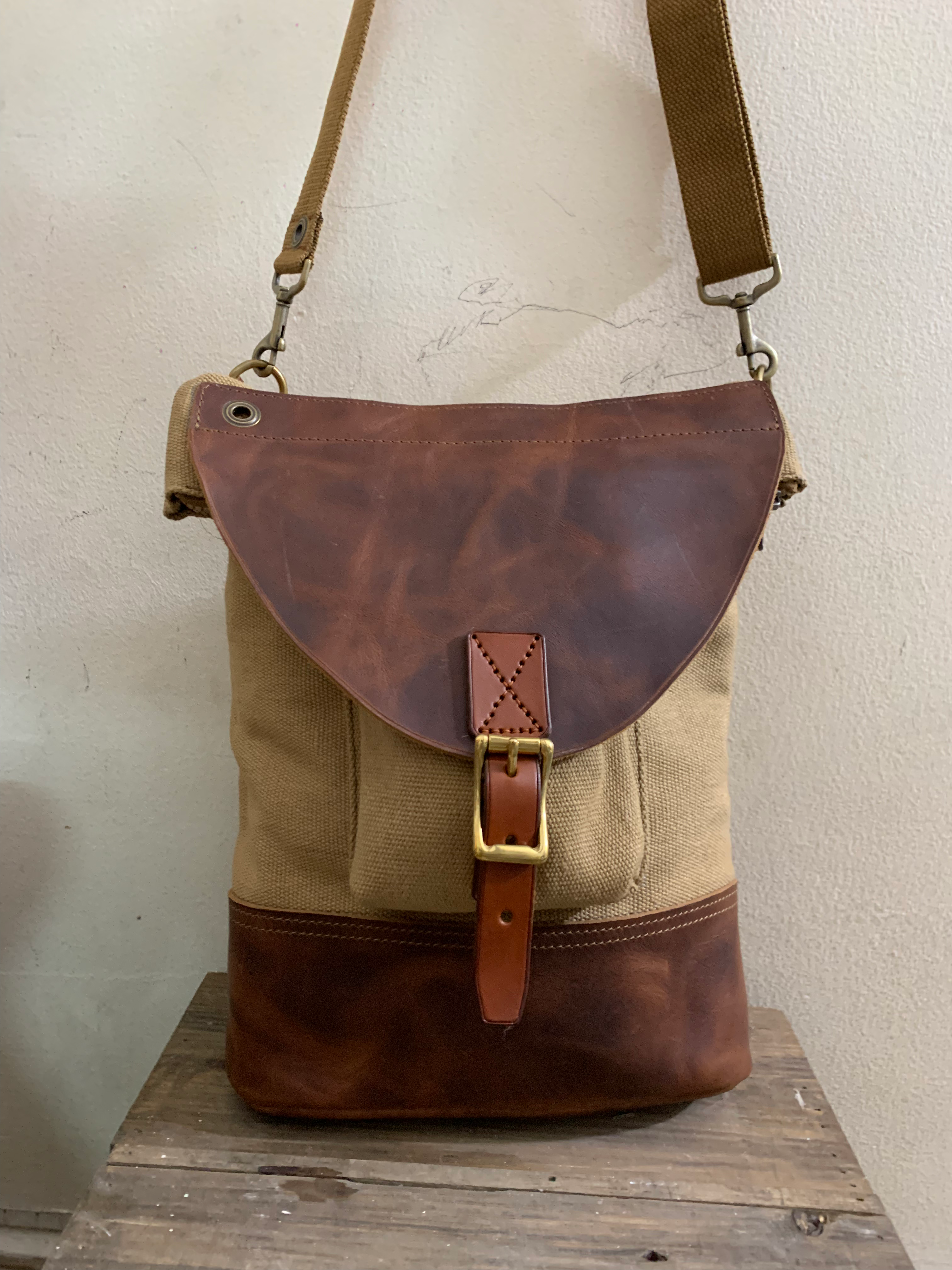 Túi canvas phối da