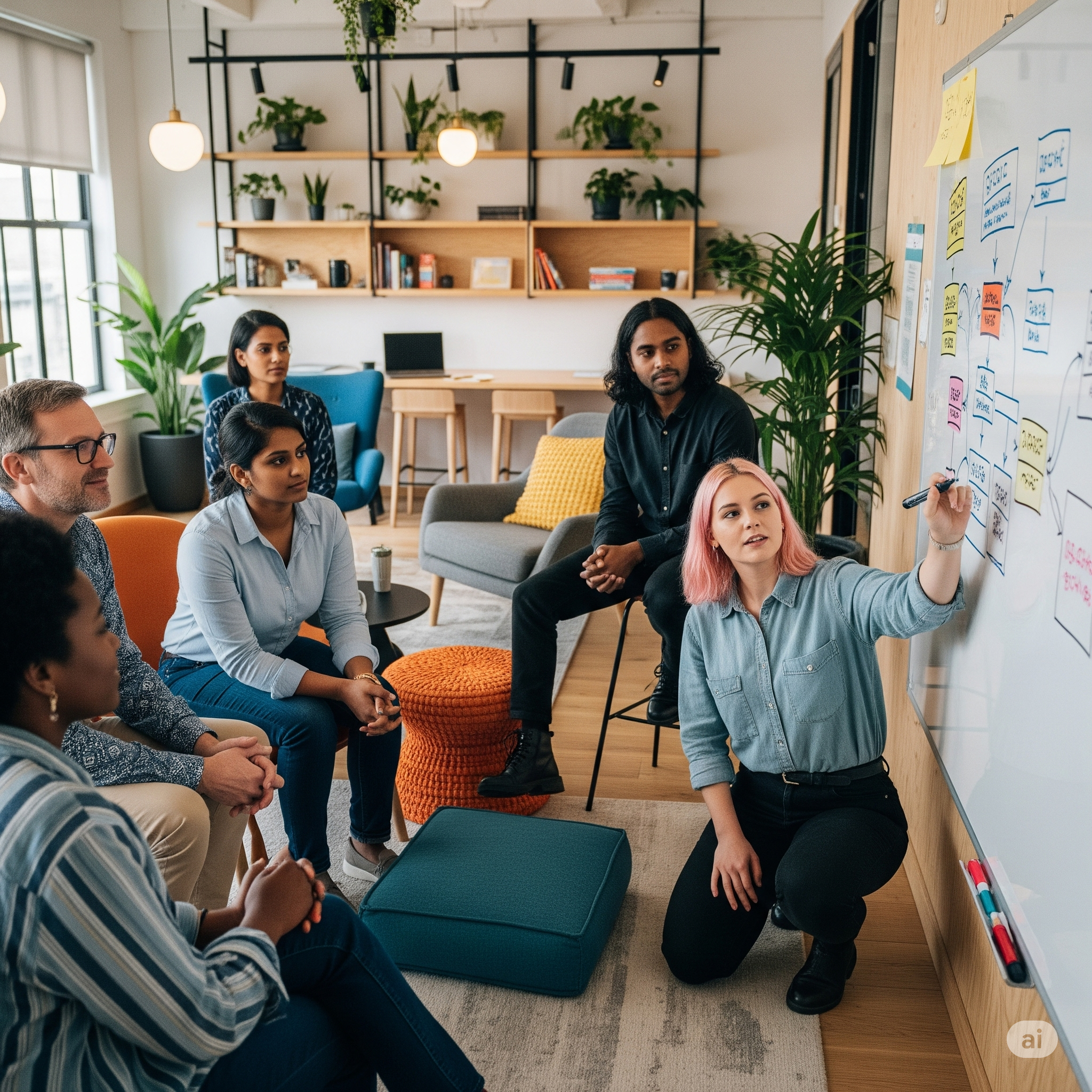 Team planning together