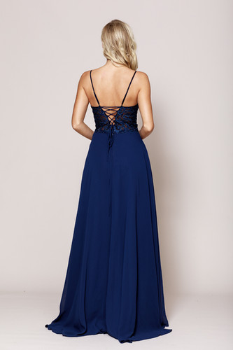 chinese dress ladies Alynna Lace Drape Maxi Dress | Navy | Womens main image 1